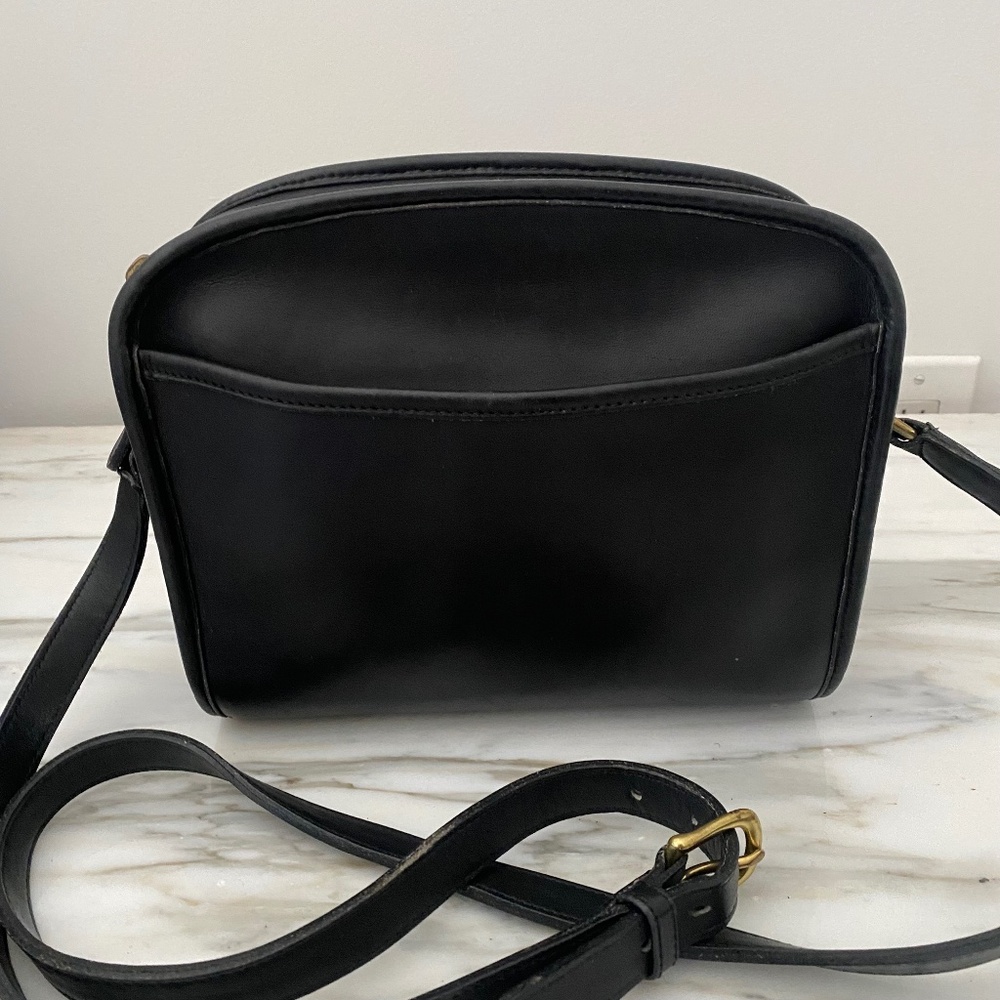 Vintage 90s Coach Metropolis Zip 9087 Black Leather Top Crossbody READ